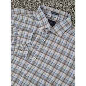 Calder Carmel Mens XL Limited Edition‎ Plaid Button Down Long Sleeve Shirt Gray